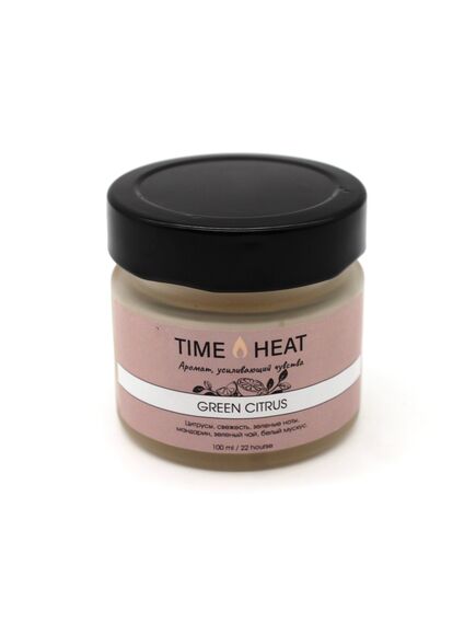 Свеча в банке "TIME HEAT" Зелёный цитрус, 100 мл 