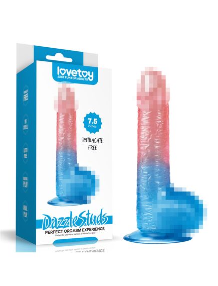 Фаллоимитатор DazzlesStuds 7.5 сине-розовый 