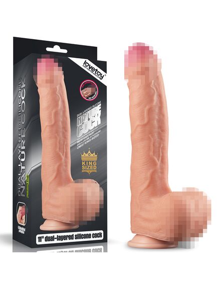 Ультрареалистичный фаллоимитатор Dual Layered Platinum Silicone Cock 22,5 см 