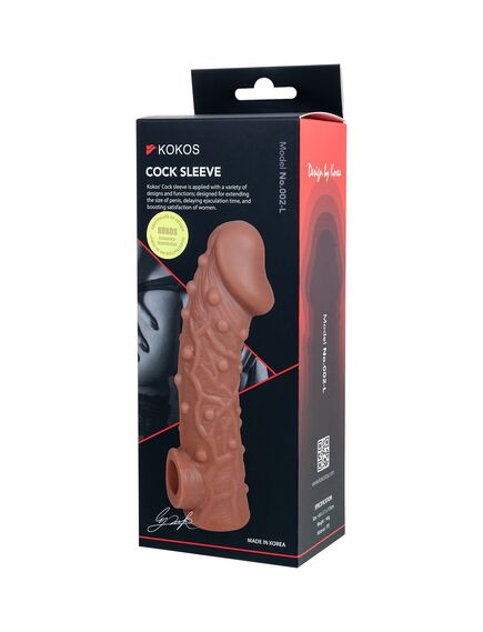 Насадка реалистик на фаллос, с пупырышками и отверстием для мошонки , изображение 2