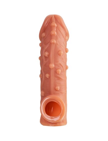 Насадка реалистик на фаллос, с пупырышками и отверстием для мошонки , изображение 6