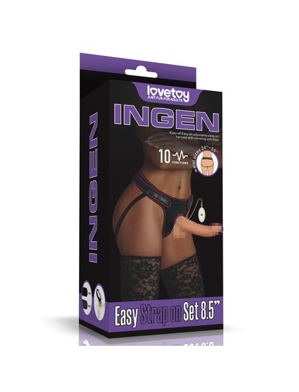 Страпон с вибрацией Easy Strapon Set 8.5'' 