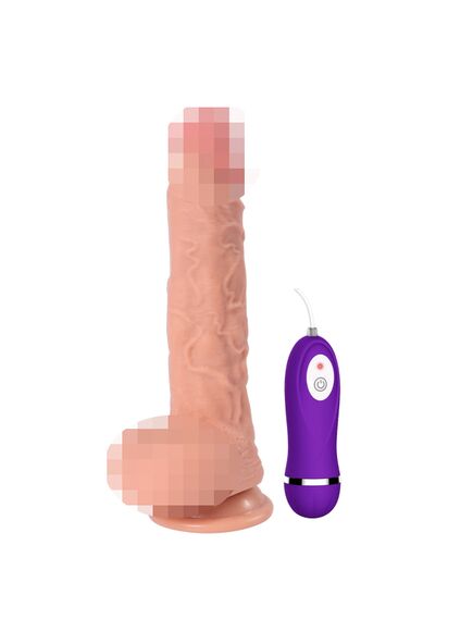 Реалистичный фаллоимитатор REAL Dual Layer с вибрацией  пультом управления, dual PVC, 23х4 