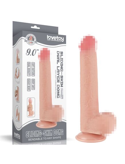 Фаллоимитатор Sliding Skin Dong с подвижной кожей, 16 см 