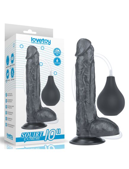 Фаллоимитатор с эякуляцией 10'' Squirt Extreme Dildo - Black 