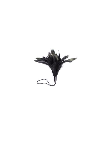 Щекоталка из пушистых перьев черного цвета 