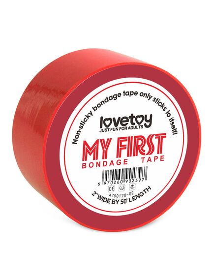 Бондажный скотч My First Non Sticky Bondage Tape красный 15м 
