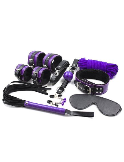 БДСМ набор 8 предметов,черно-фиолетовый 