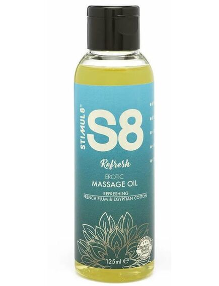 Stimul8 Массажное масло S8 Massage Oil Refresh с ароматом сливы и хлопка 