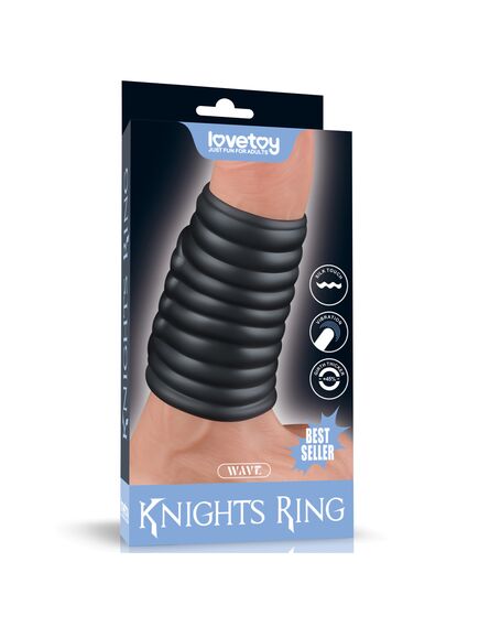 Вибрирующее кольцо насадка Wave knights (черное) 