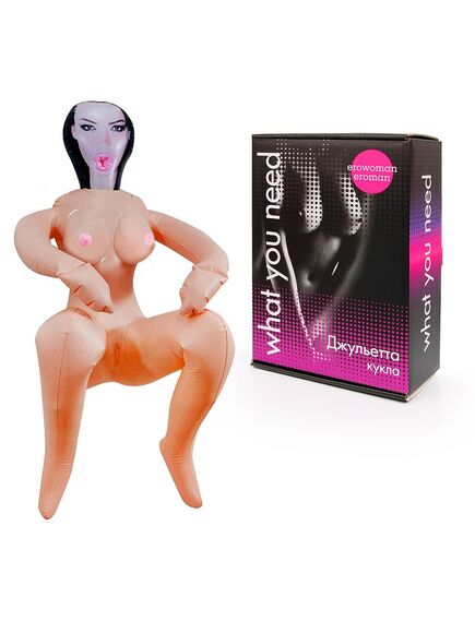 Надувная секс-кукла с двумя отверстиями «Джульетта» в сидячей позе 155см 