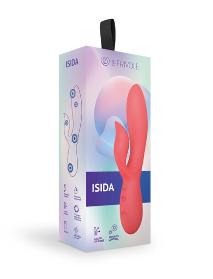 Вибратор кролик из жидкого силикона Isida, цвет коралловый (INFINITE) , изображение 3
