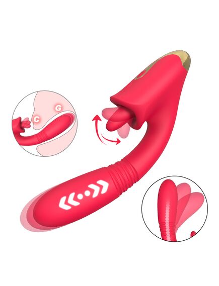 Вибратор с функцией возвратно-поступательными движениями и имитацией кунилингуса "Condice" , изображение 2