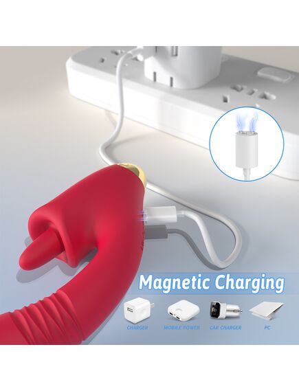 Вибратор с функцией возвратно-поступательными движениями и имитацией кунилингуса "Condice" , изображение 5