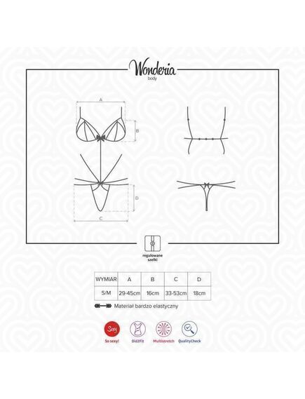 Сексуальное боди Wonderia teddy black (S/M) , изображение 2