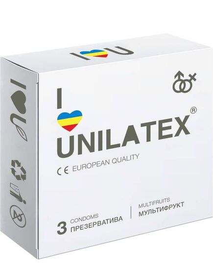 Презервативы цветные Unilatex "Multifruits" , 3 шт 