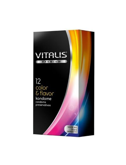 Презервативы цветные Vitalis "Color & flavor", 12 шт 