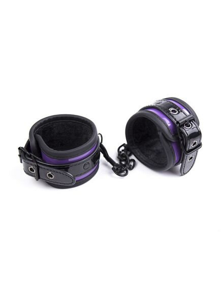 Черно-фиолетовые глянцевые наручники 