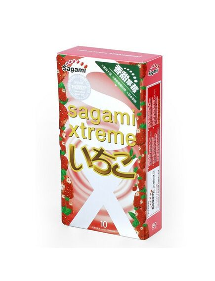 Презервативы Sagami Xtreme с ароматом клубники, 10 шт 