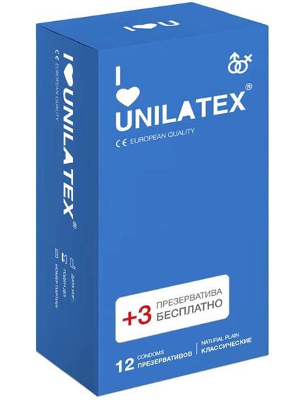 Презервативы классические Unilatex Natural Plain, 12 шт 
