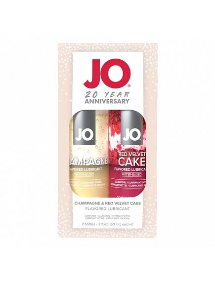 Лимитированый набор из лубрикантов "JO": Шампанское/Champagne 60 mL + Красный бархат/Red Velvet Cake 