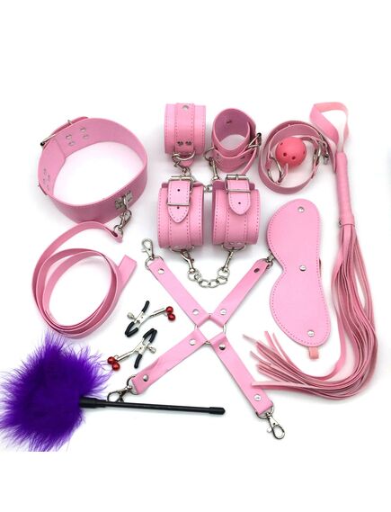 БДСМ набор 9 предметов, розовый 