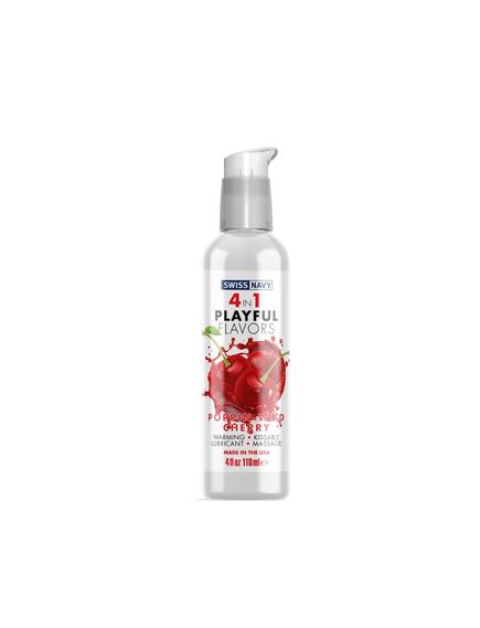 Swiss Navy Массажный гель для тела Playful flavors 4 в 1, Вишня, 118 мл, Выберите обьём: 120мл 