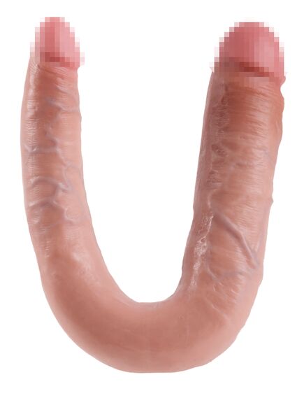 Фаллоимитатор на присоске U-Shaped Large Double Trouble телесный King Cock 