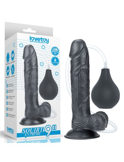 Фаллоимитатор с эякуляцией 9'' Squirt Extreme Dildo - Black 