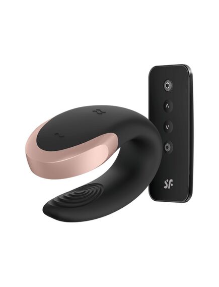 Парный вибратор Satisfyer Double Love с возможностью управления через пульт и приложение (черный) 