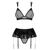 Комплект (бюстгальтер+пояс+стринги) (чёрный, S/M) , изображение 3