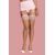 Телесные чулки "Girlly" под пояс с кружевной резинкой розового цвета S/M 