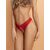 Трусики с доступом и кружевными вставками красные XS/S 