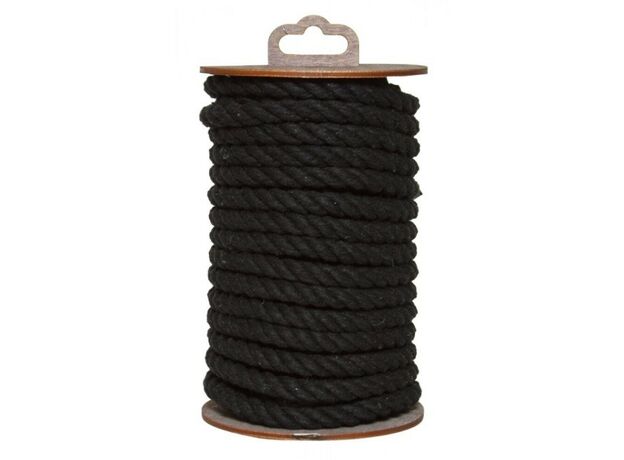 Хлопковая веревка для шибари, на катушке черный 10м 
