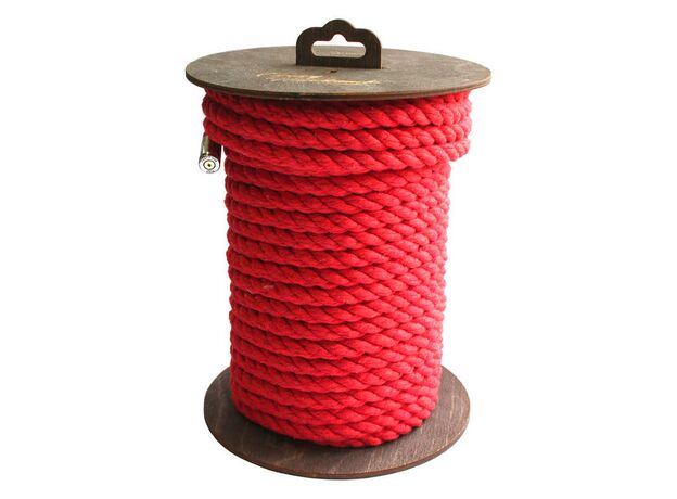 Хлопковая веревка для шибари, на катушке красный 10м 