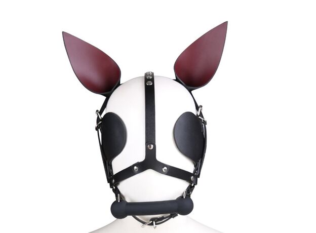Кляп-маска БДСМ для пониплей "Покорная лошадка" 